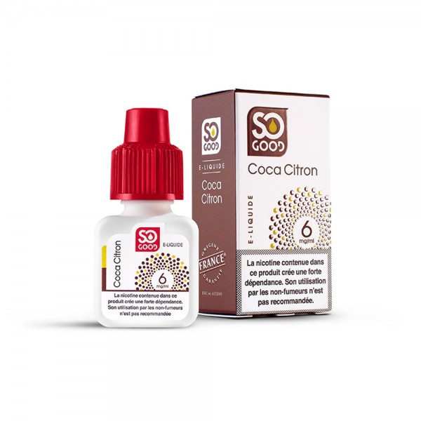 SO GOOD Premium PG+VG E-liquid E-juice Greedy Flavor 10ml(Coca Lemon, 6mg/ml)