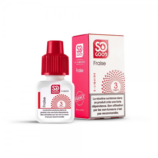 SO GOOD Premium PG+VG E-liquid E-juice Fruity Flavor 10ml(Strawberry, 3mg/ml)