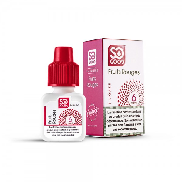 SO GOOD Premium PG+VG E-liquid E-juice Fruity Flavor 10ml(Red Fruits, 6mg/ml)