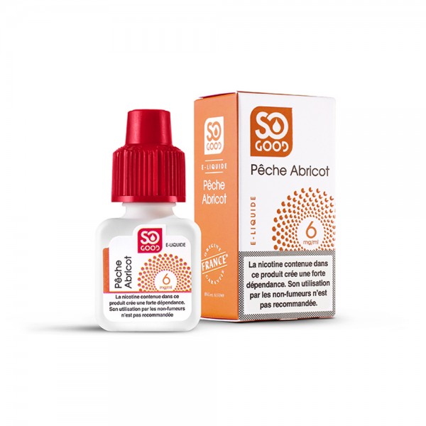 SO GOOD Premium PG+VG E-liquid E-juice Fruity Flavor 10ml(Peach Apricot, 6mg/ml)