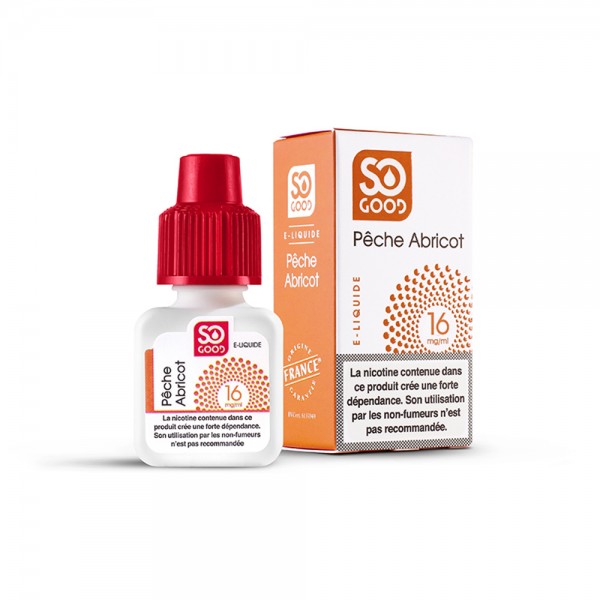 SO GOOD Premium PG+VG E-liquid E-juice Fruity Flavor 10ml(Peach Apricot, 16mg/ml)