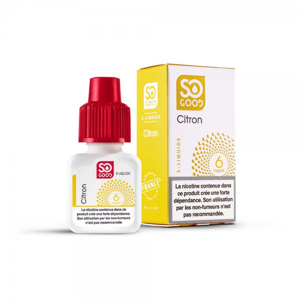 SO GOOD Premium PG+VG E-liquid E-juice Fruity Flavor 10ml(Lemon, 6mg/ml)