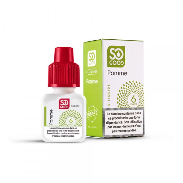 SO GOOD Premium PG+VG E-liquid E-juice Fruity Flavor 10ml(Apple, 6mg/ml)